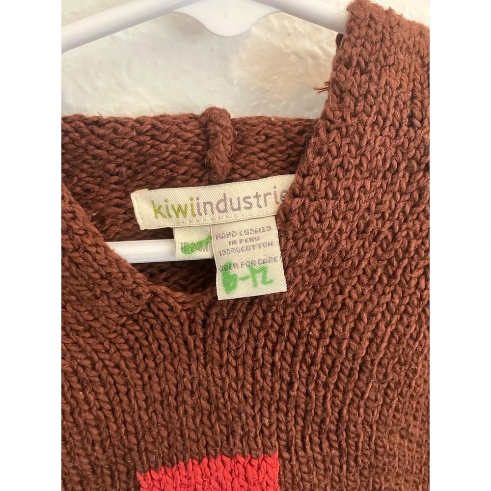 Peruvian Hand Loomed 100% Cotton Hooded‎ Sweater Handmade Size 6-12m
